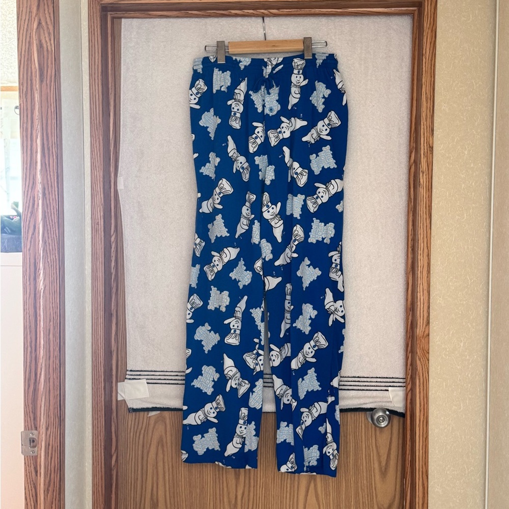 Pillsbury Blue Cartoon Print Pajama Pants